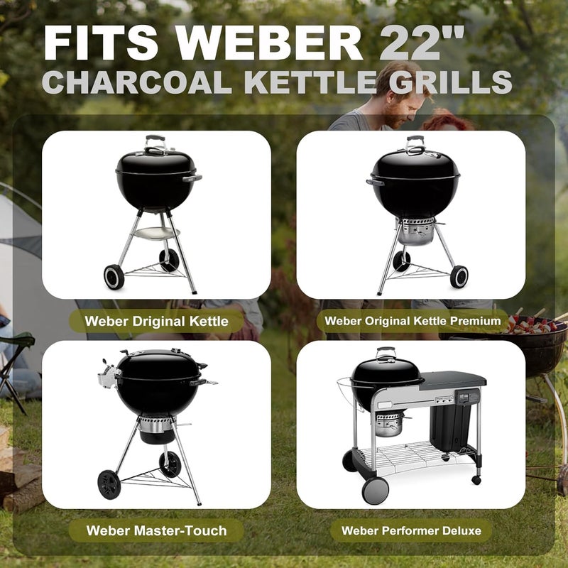 KEESHA Rotisserie Grill Kit Premium Chicken Rotisserie for Weber 22 Kettle Grill, Rotating Ring Kit for Weber Kettle Accessories, Upgraded Electric Motor - Well Balanced - Image 3